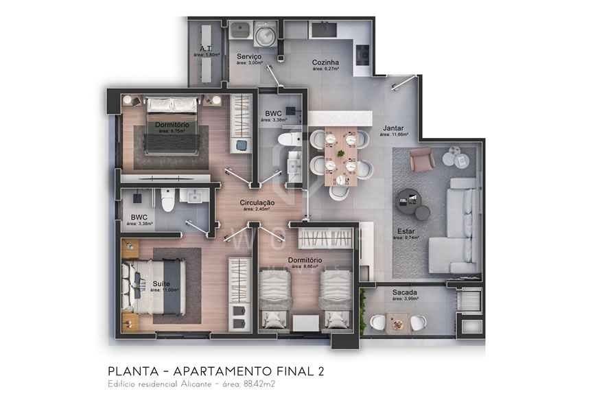 JD1066 - Apartamentos com um Maravilhoso Projeto