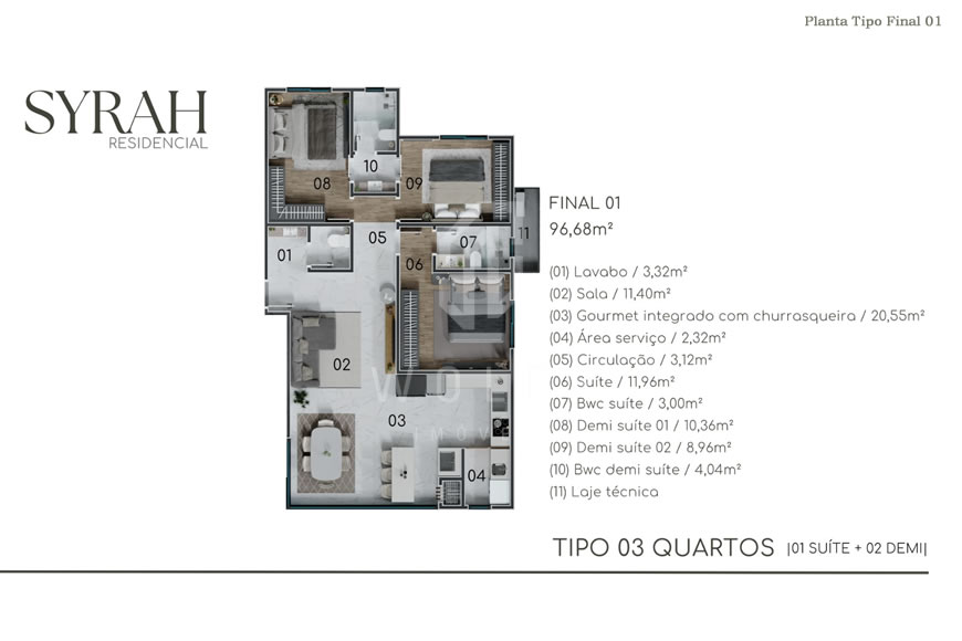 JD1187 - SYRAH - Apartamentos com Projeto Moderno