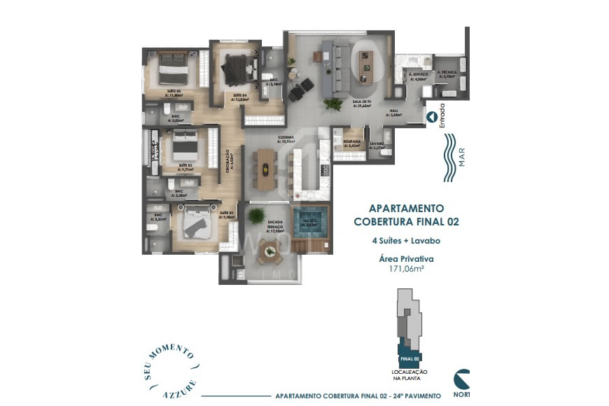 JD1213 - Azzure - Apartamentos com Excelente Localização
